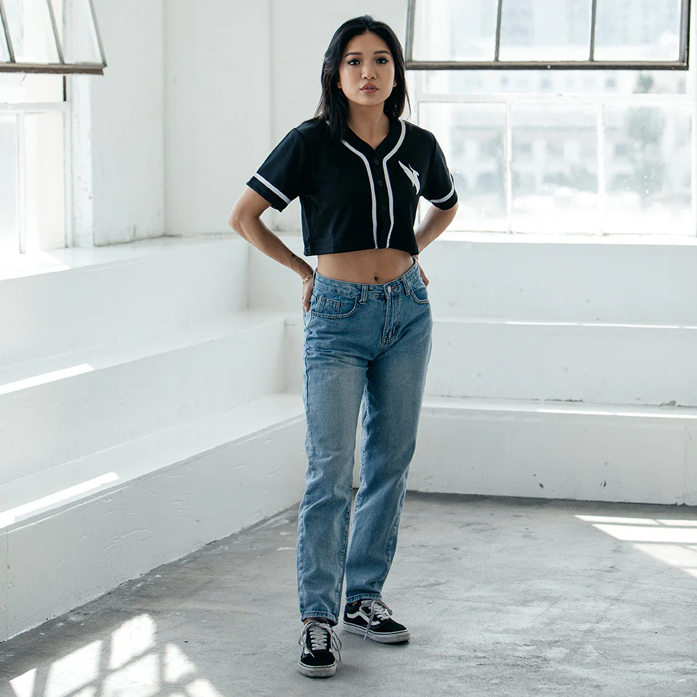 Women's Crop Jersey / Black - Image 3