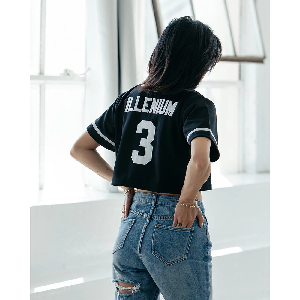 Women's Crop Jersey / Black - Image 4